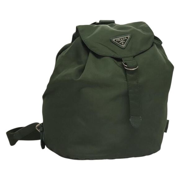 PRADA Backpack Nylon Khaki Silver - Picture 1 of 10